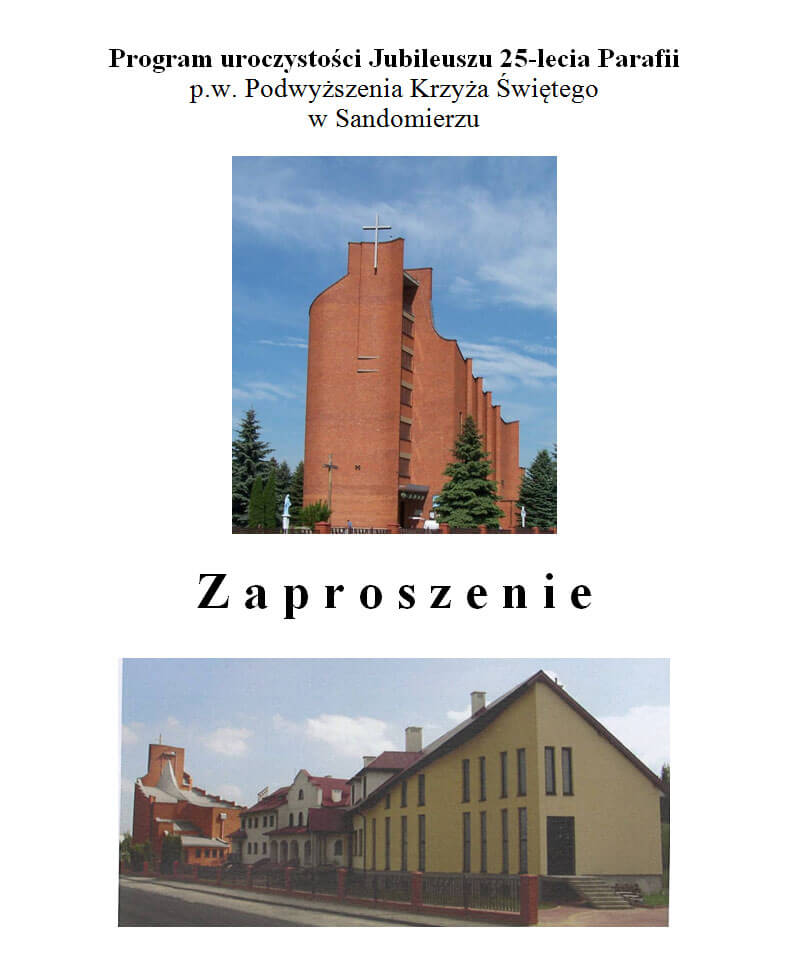 Pierwsza strona Programu obchodów Jubileuszu 25-lecia